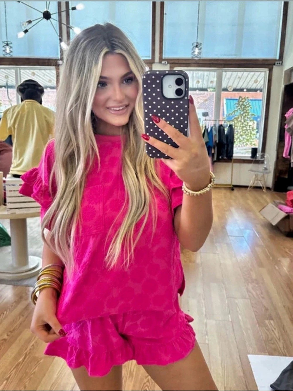 Fuchsia Ruffle SET- Terry cloth Pink NWT- S